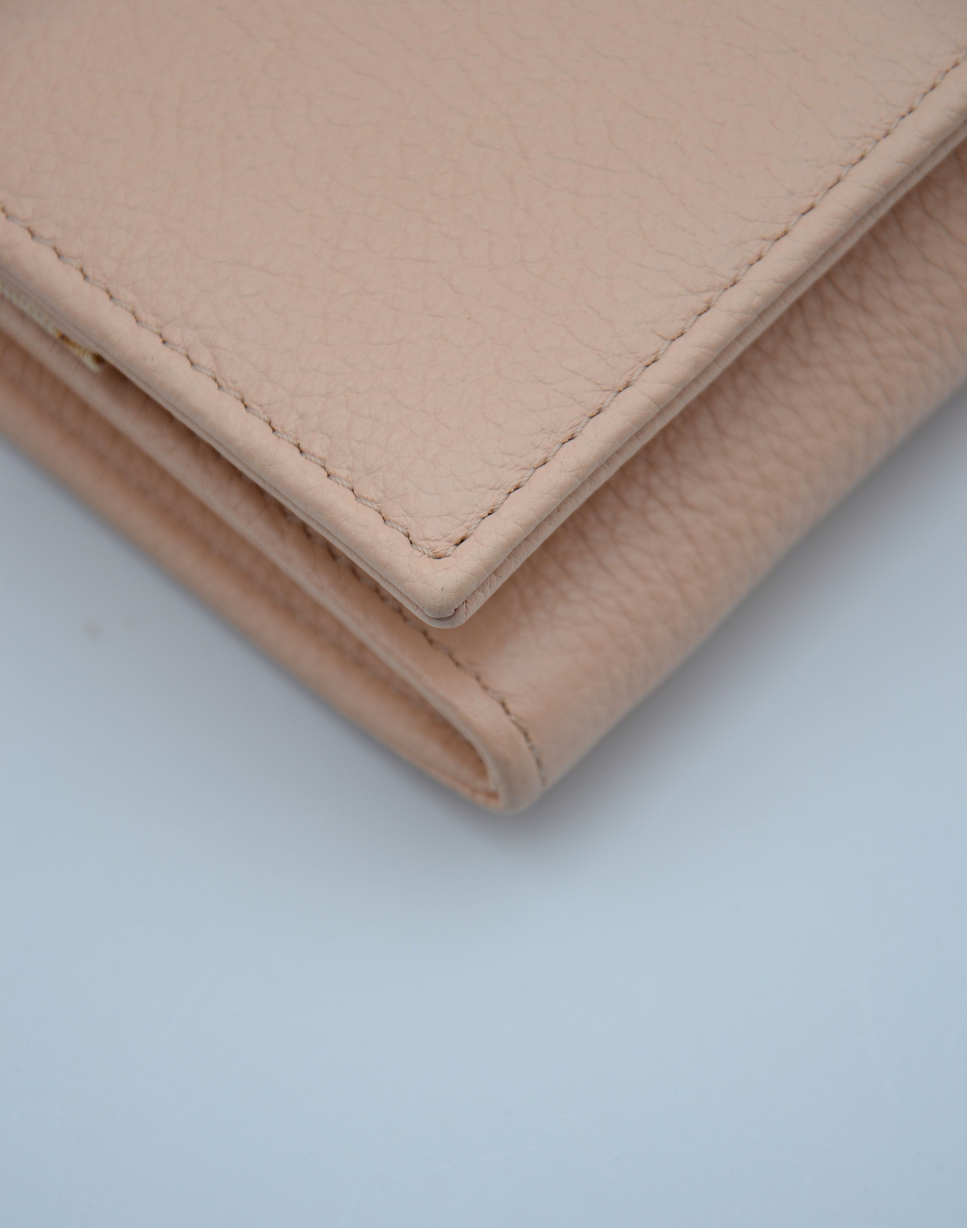 Sac See By Chloé Wallet On Chain Cuir Grainé Rose Pastel