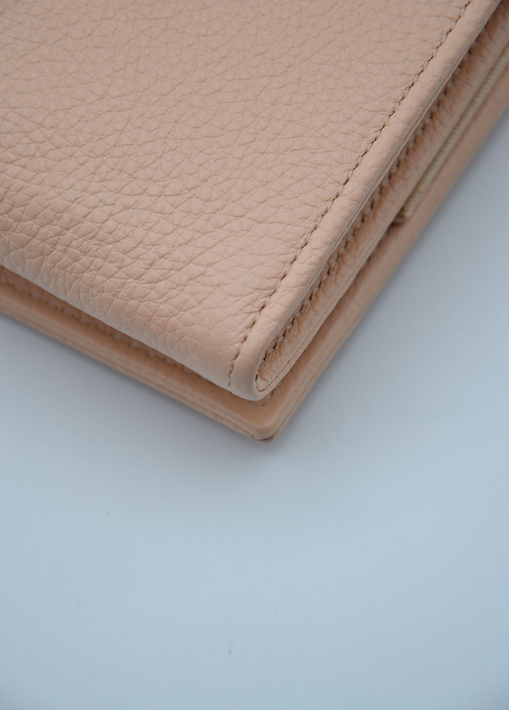 Sac See By Chloé Wallet On Chain Cuir Grainé Rose Pastel