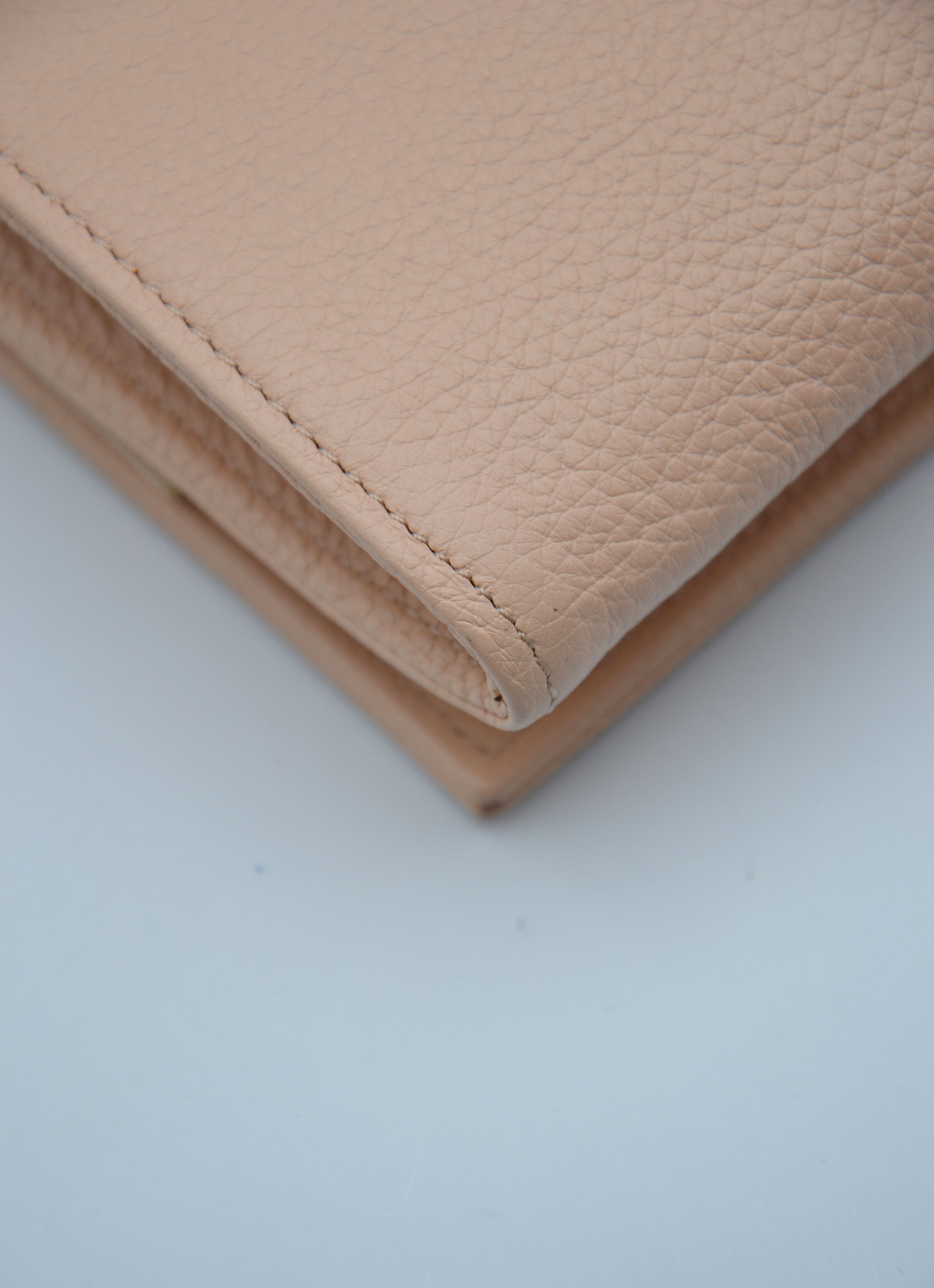 Sac See By Chloé Wallet On Chain Cuir Grainé Rose Pastel