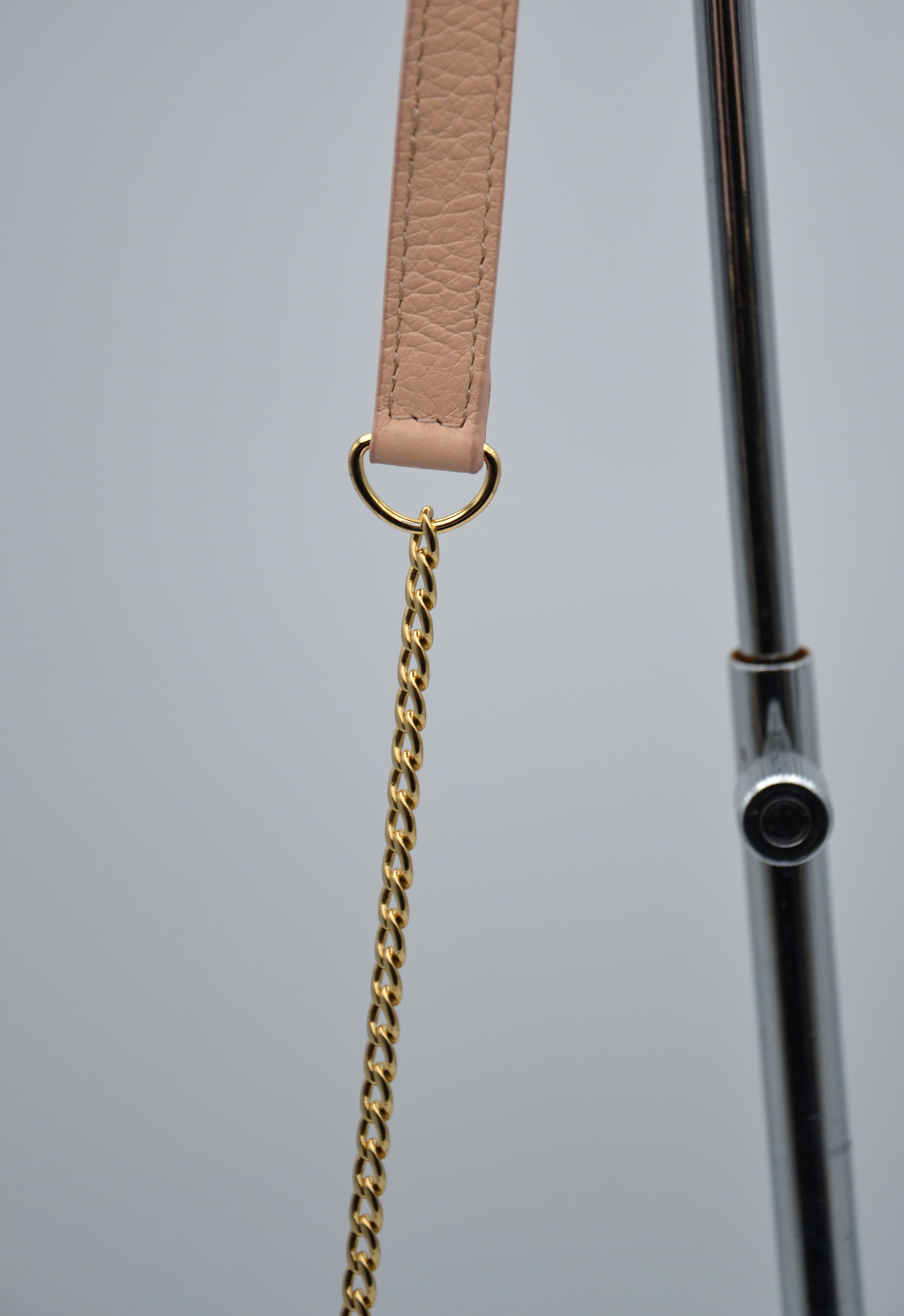 Sac See By Chloé Wallet On Chain Cuir Grainé Rose Pastel