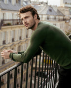 Pull V Ajuste Emmanchures Marteau - Vert Goemon - Homme