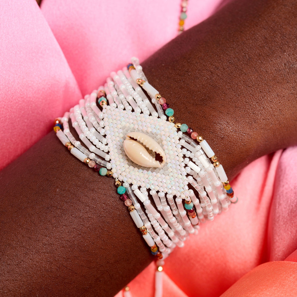 Manschettenarmband Chokohona Weiß