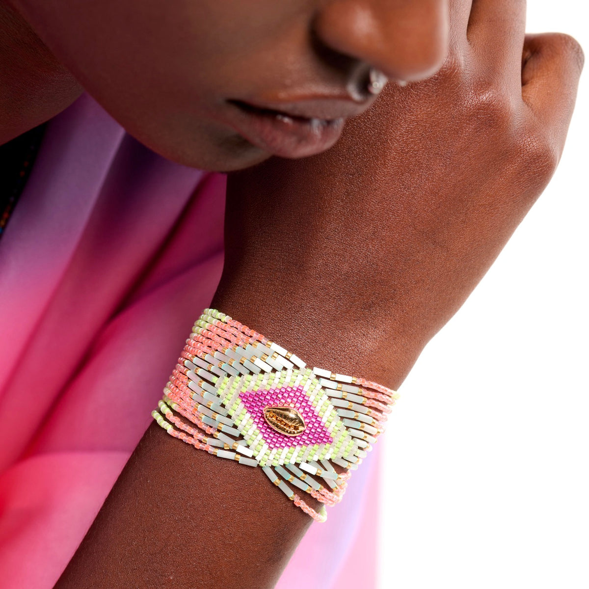 Manschettenarmband Chokohona Bunt