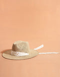 Chapeau Sombrero Foulard - Blanc Et Doré