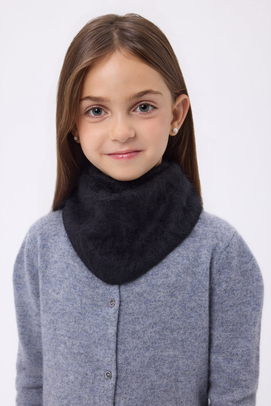 Petit Bandana Triangle – Cachemire Brossé Chris - Noir - Enfant