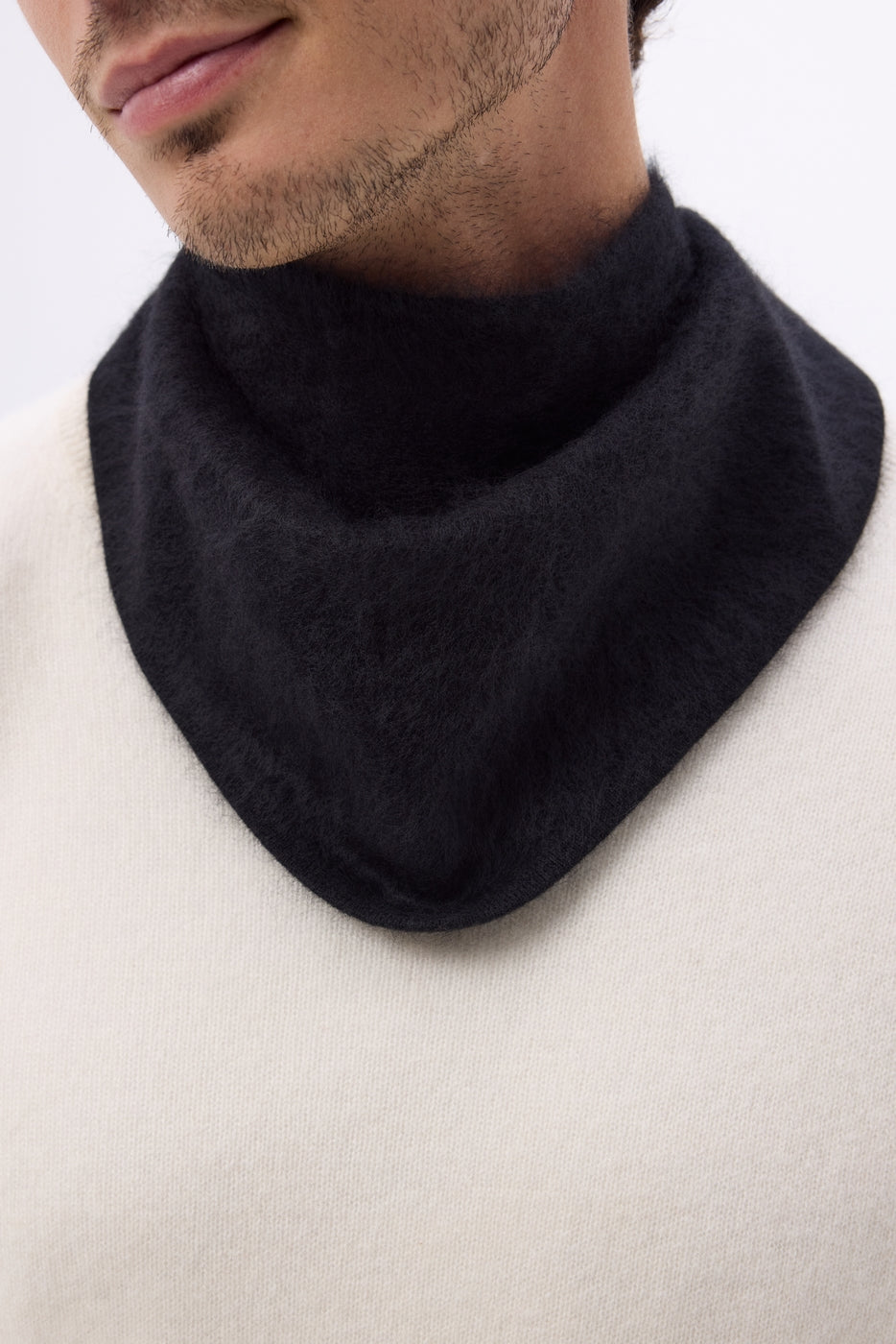 Petit Bandana Triangle – Cachemire Brossé Chris - Noir - Homme