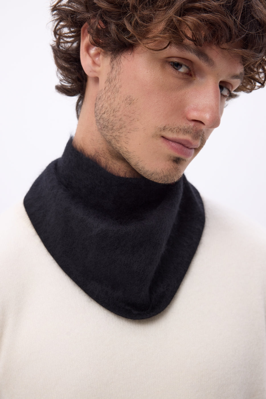 Petit Bandana Triangle – Cachemire Brossé Chris - Noir - Homme