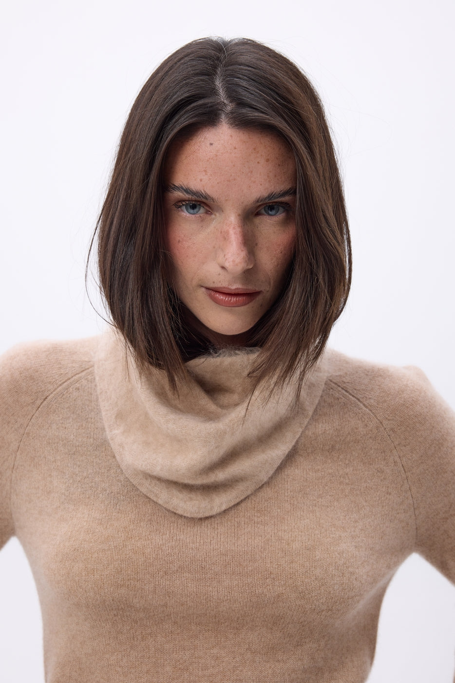 Petit Bandana Triangle – Cachemire Brossé Chris - Beige Creme - Femme