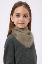 Petit Bandana Triangle – Cachemire Brossé Chris - Khaki Chine - Enfant