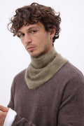 Petit Bandana Triangle – Cachemire Brossé Chris - Khaki Chine - Homme