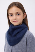 Petit Bandana Triangle – Cachemire Brossé Chris - Bleu Marine - Enfant