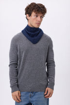 Bandana triangular pequeño – Cachemira cepillada Chris - Azul marino - Hombre