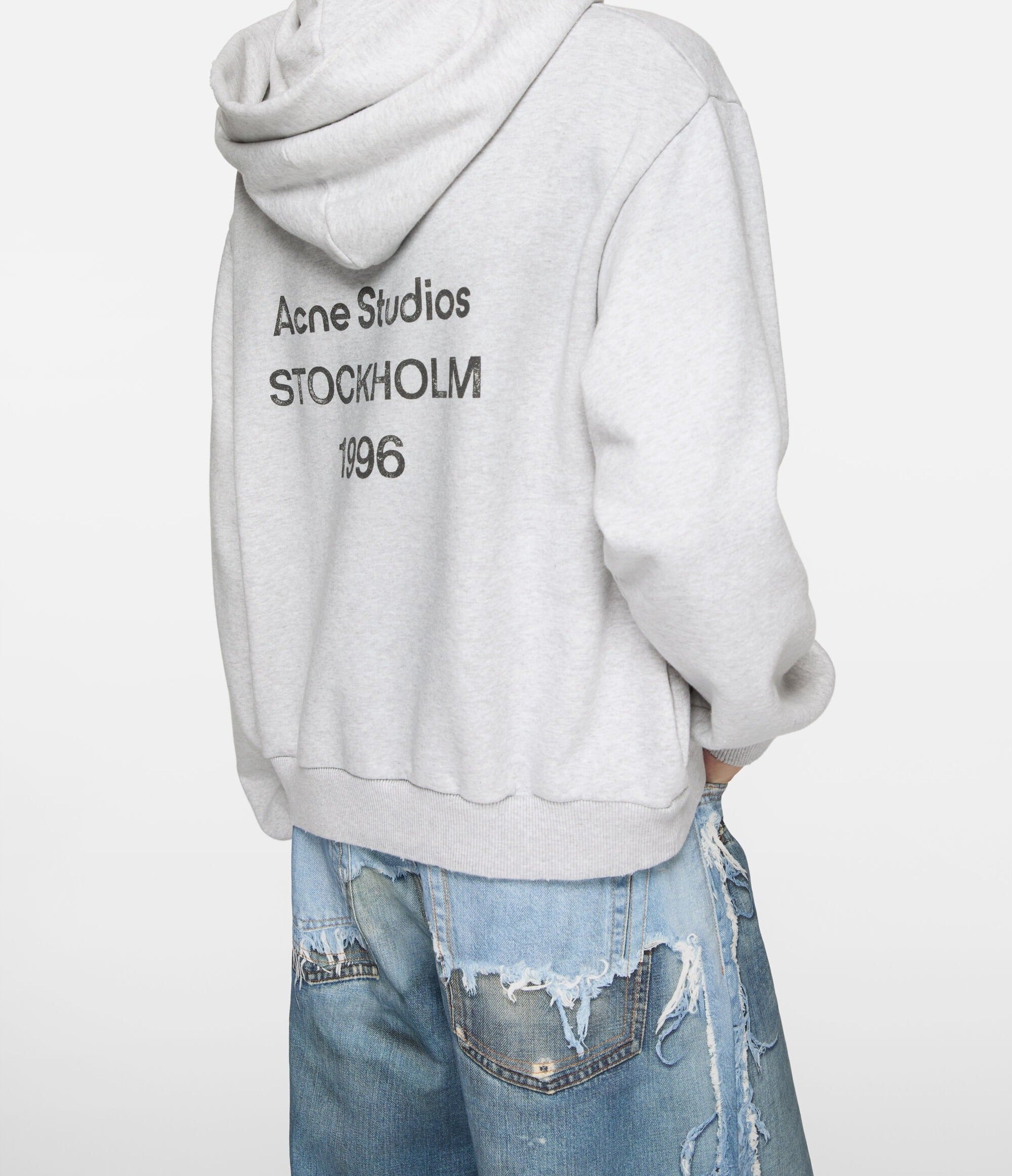 Sudadera con capucha Fleece Logo – Acne Studios – Gris Vigoré