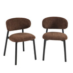 Ciara - Chairs - Boucle - Brown And Black Metal Legs