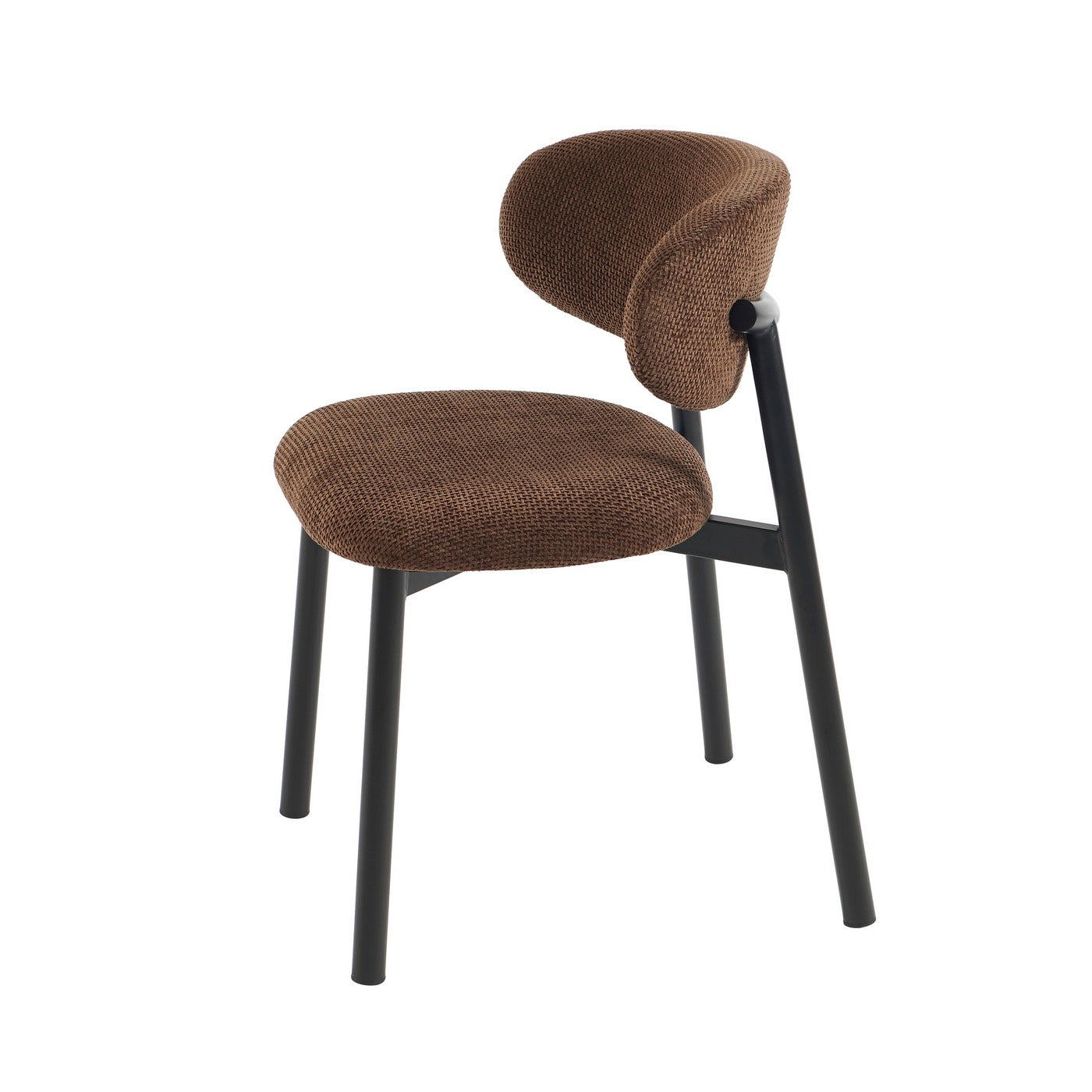 Ciara - Chairs - Boucle - Brown And Black Metal Legs