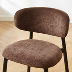 Ciara - Chairs - Boucle - Brown And Black Metal Legs