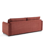 Cibola - Sofá recto convertible de 3 plazas - Pana terracota