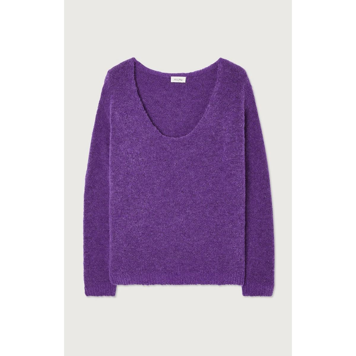Jersey Midi Amplio Cuello Redondo - Violet - Mujer