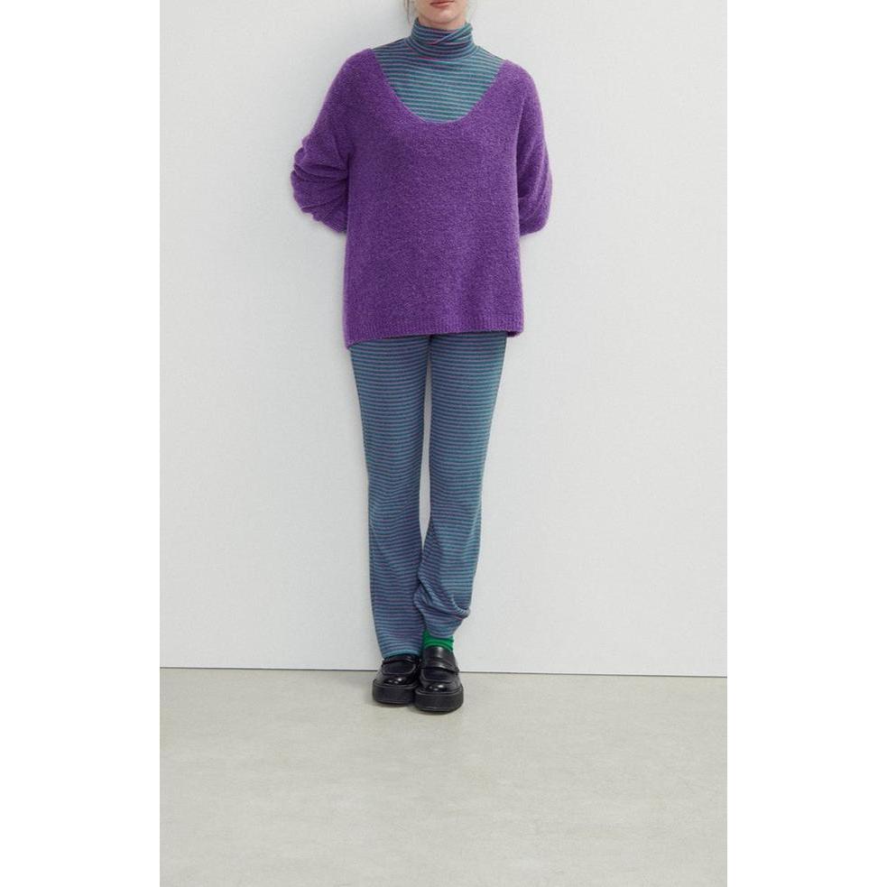 Jersey Midi Amplio Cuello Redondo - Violet - Mujer
