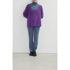 Jersey Midi Amplio Cuello Redondo - Violet - Mujer