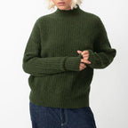 Pull Col Montant - Kaki Chine Noir - Femme
