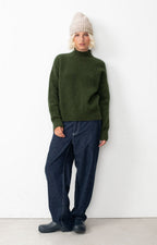 Pull Col Montant - Kaki Chine Noir - Femme