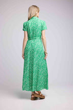 Vestido largo de manga corta - Verde