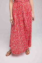 Vestido largo de manga corta - Rojo