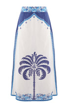Val Skirt - Blue Palm Tree