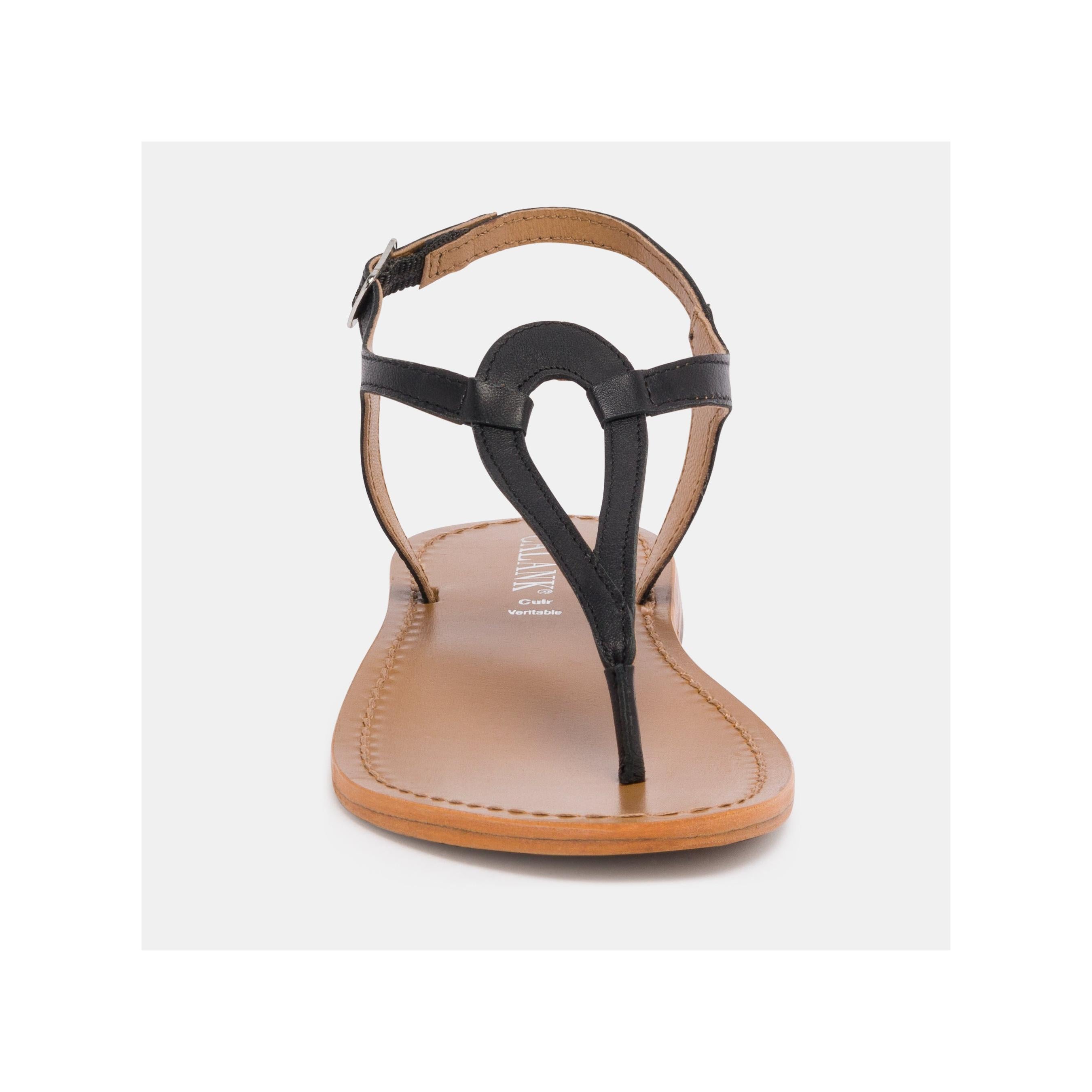 Calank - Sandales Entre-Doigts Bandeira - Noir