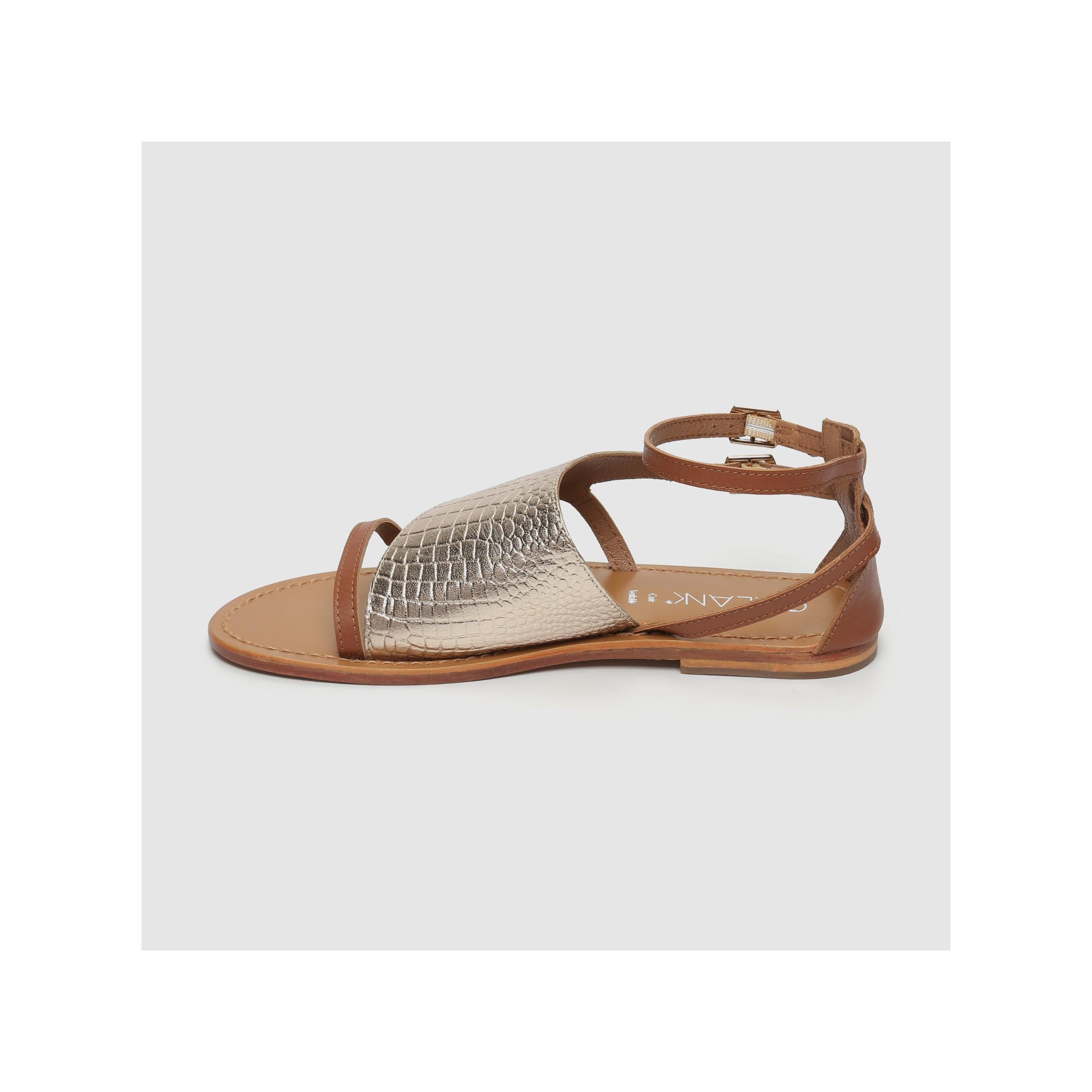 Sandalias Animal Print - Botafogo - Dorado