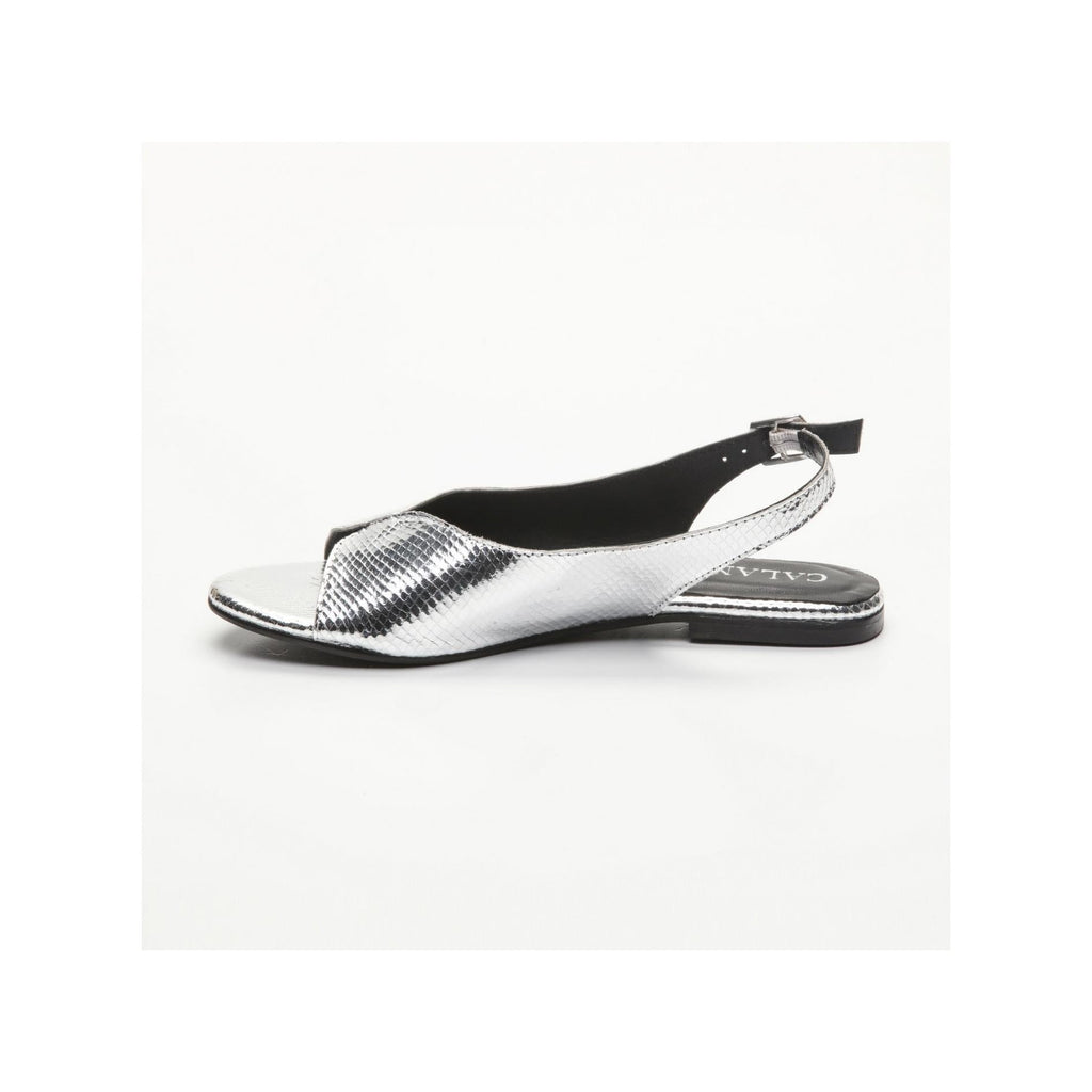 Calank - Sandalias de moda Ica - Serpiente plateada