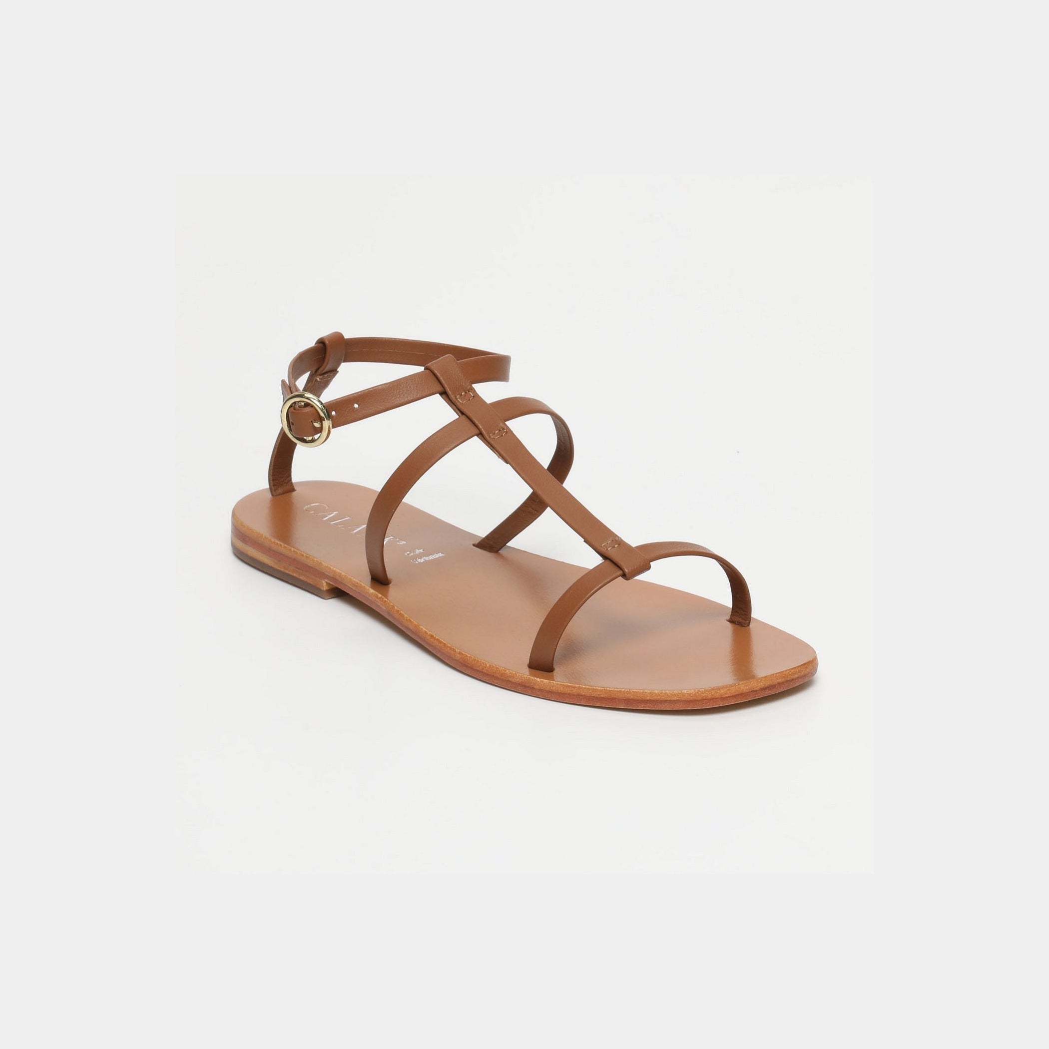 Calank - Sandales Bracelet Cheville Ebran - Camel