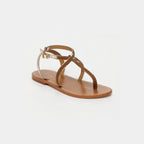 Calank - Sandales Entre-Doigts Lebai - Lt Gold Croco / Camel