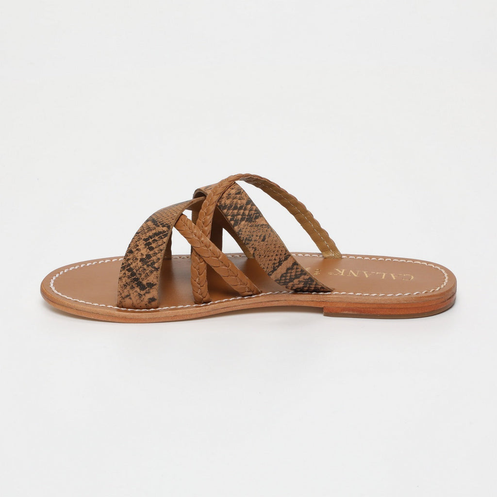Calank - Mules Kineks - Light Tan / Snake