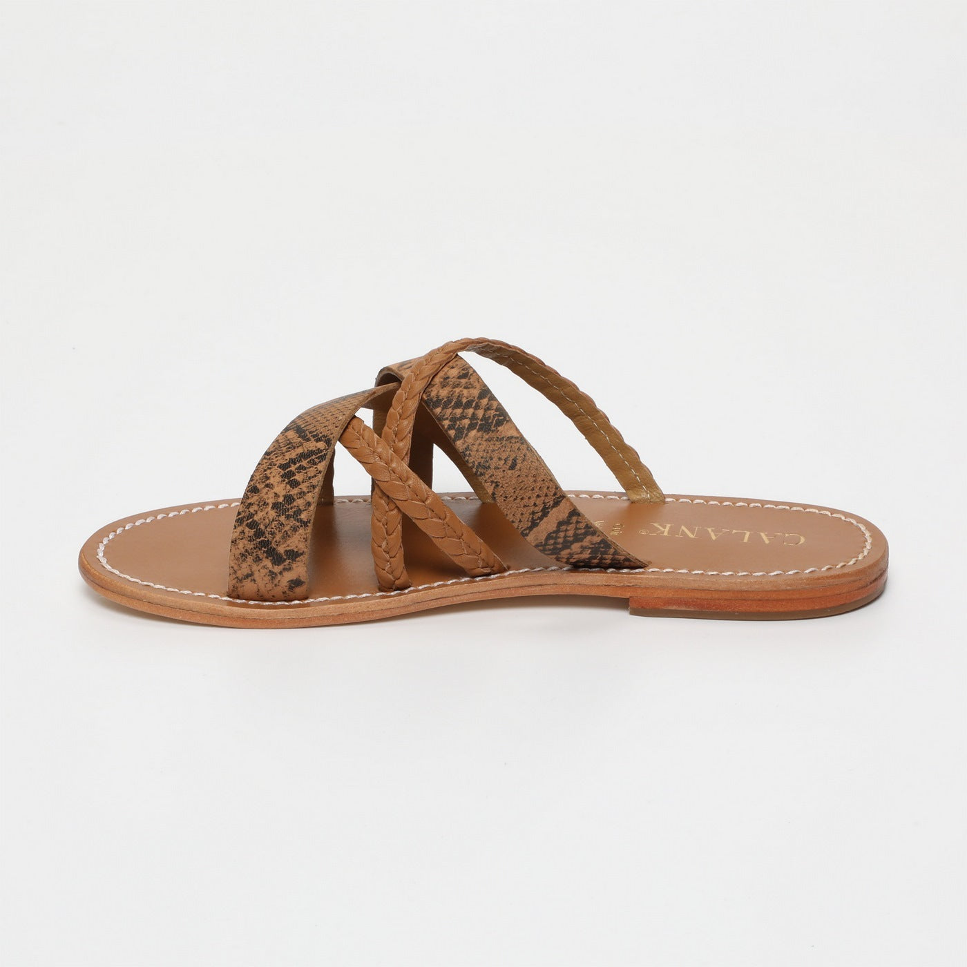 Calank - Mules Kineks - Light Tan / Snake