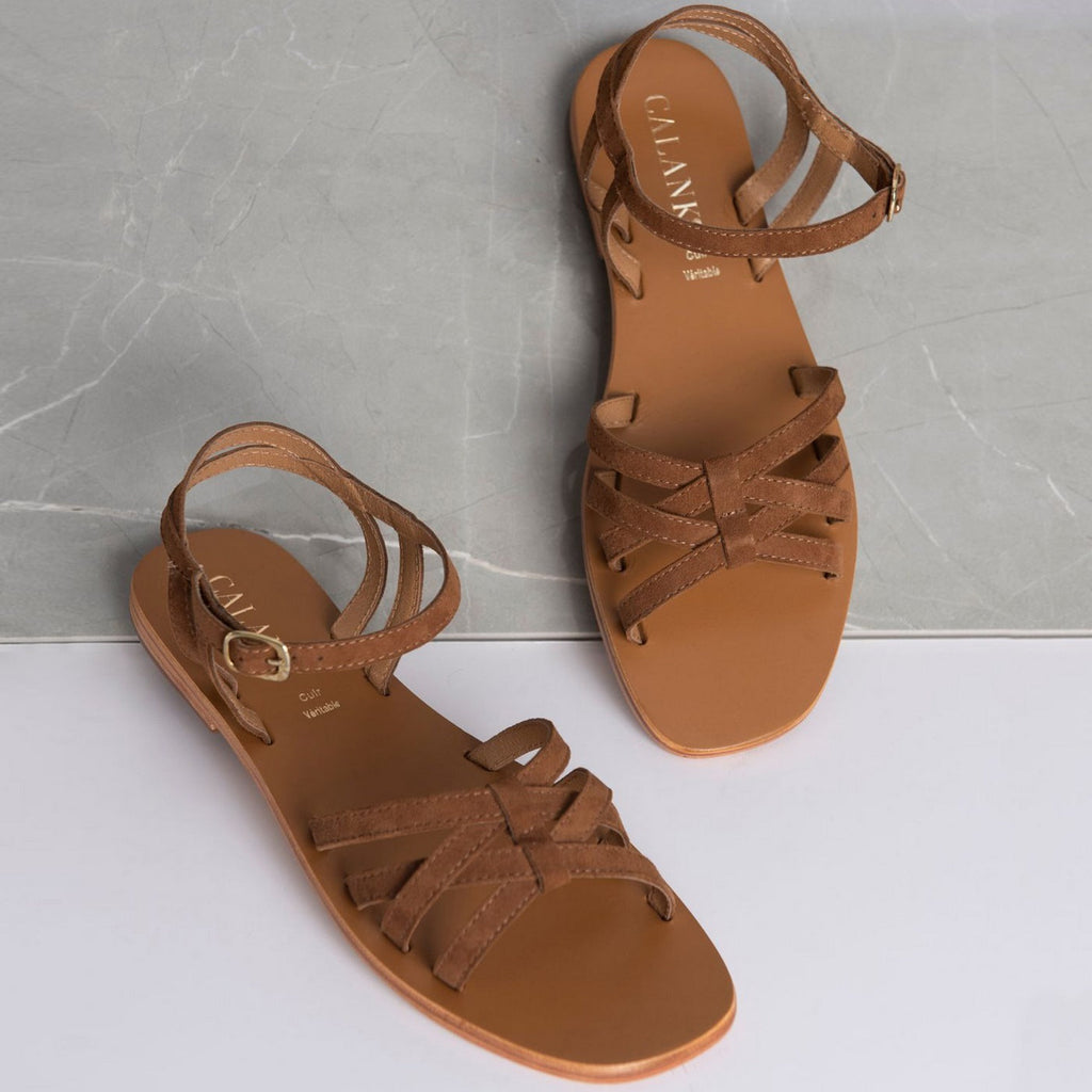 Calank - Sandales Bhawana - Marron