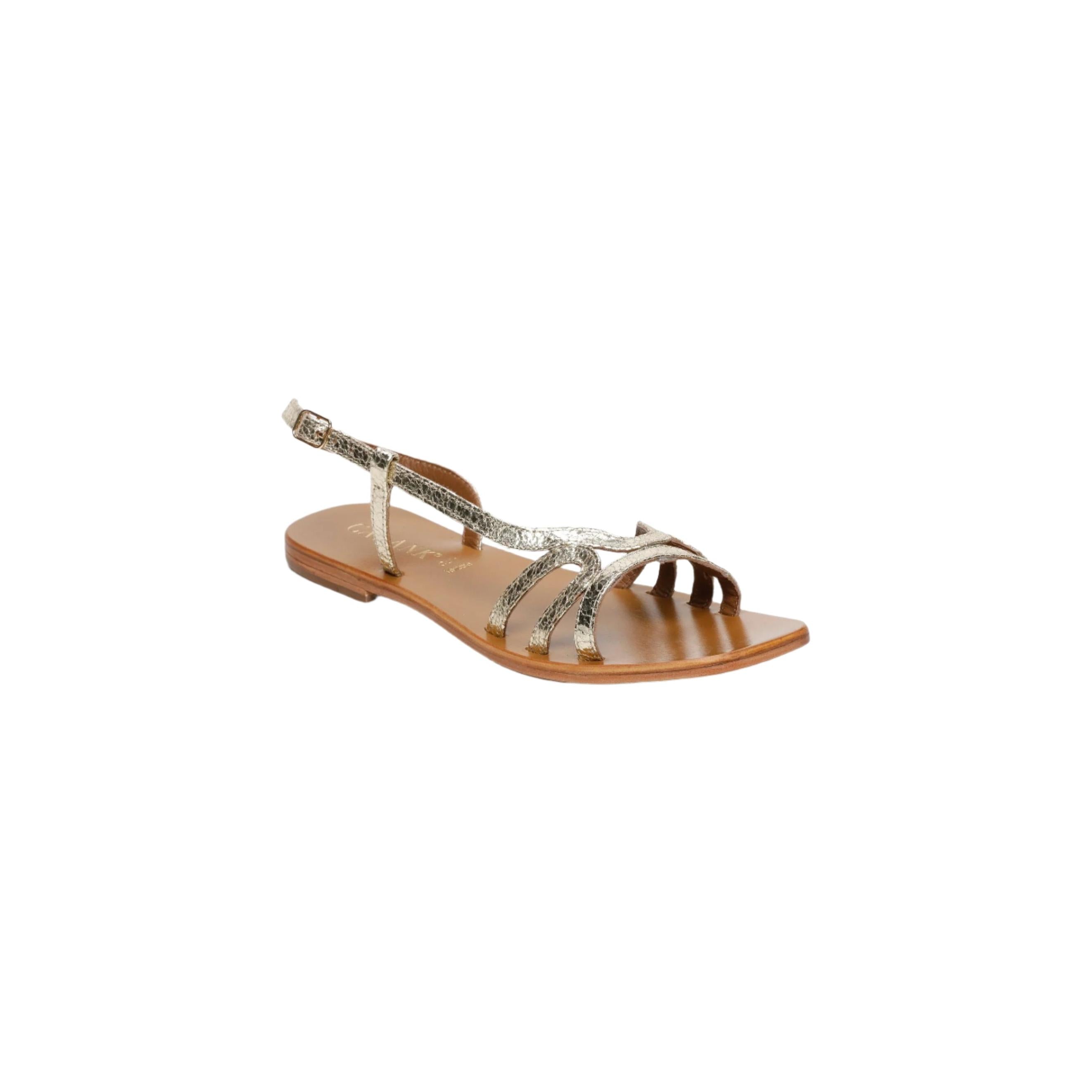 Sandalias Nya - Oro Crackle