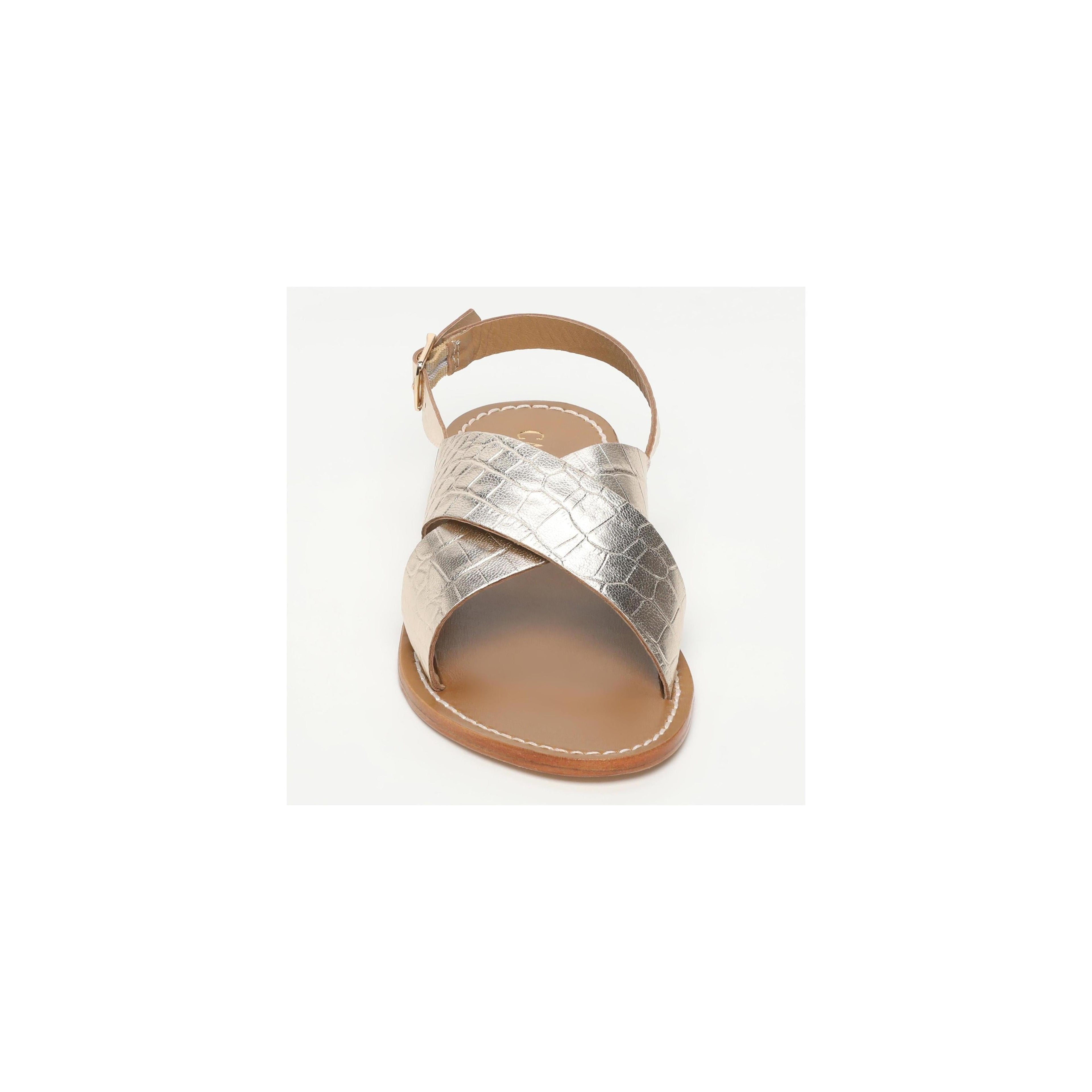 Sandales Funes - Light Gold Croco