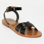 Sandales Mansi - Noir Vernis Croco