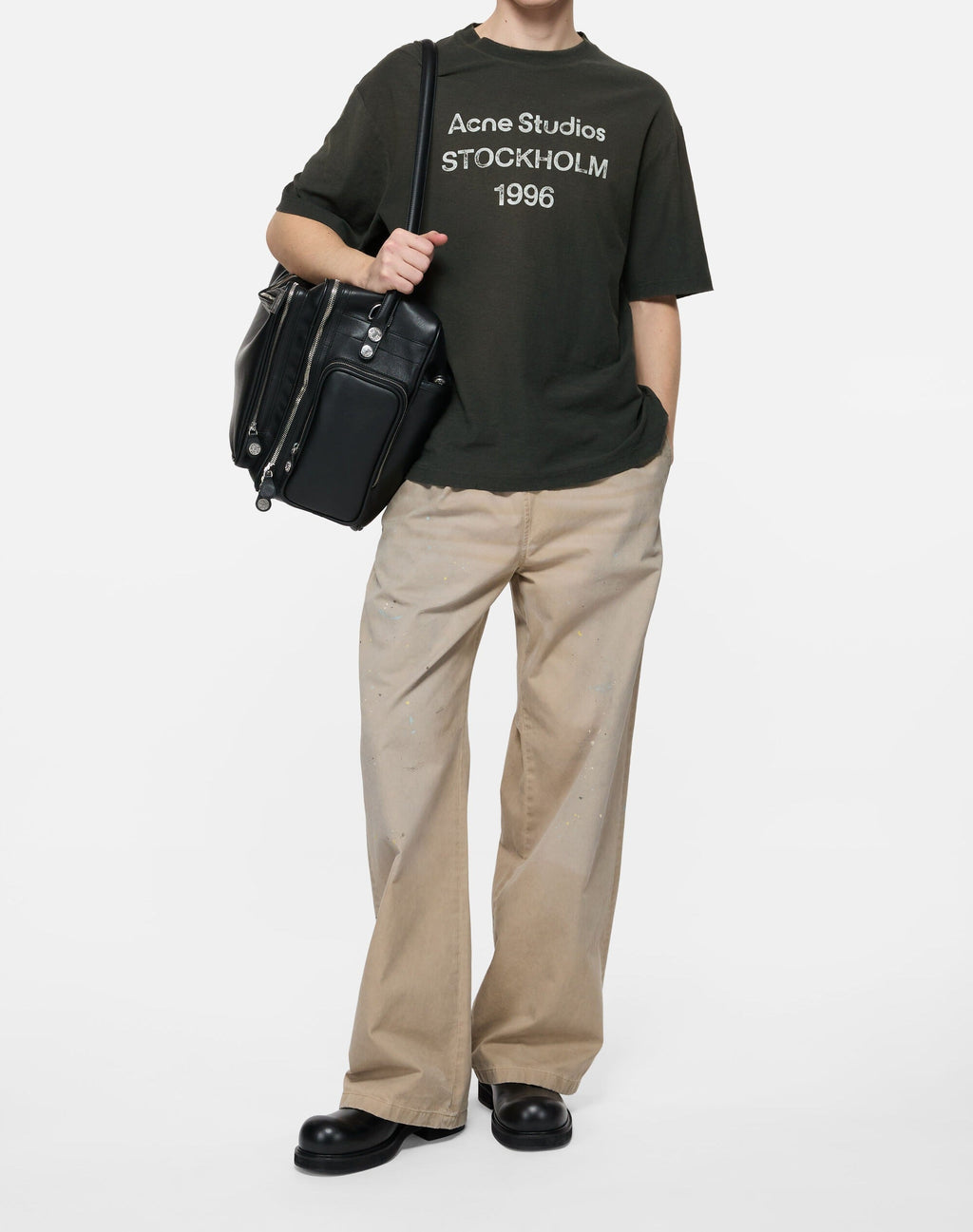 T-Shirt Sprayed Logo – Acne Studios – Noir