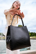 Lola Crocos Handbag - Black