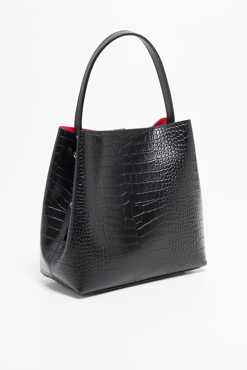 Lola Crocos Handbag - Black