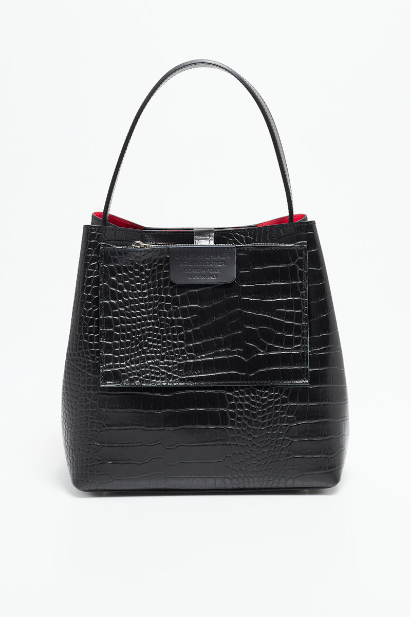 Lola Crocos Handbag - Black