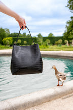 Lola Crocos Handbag - Black