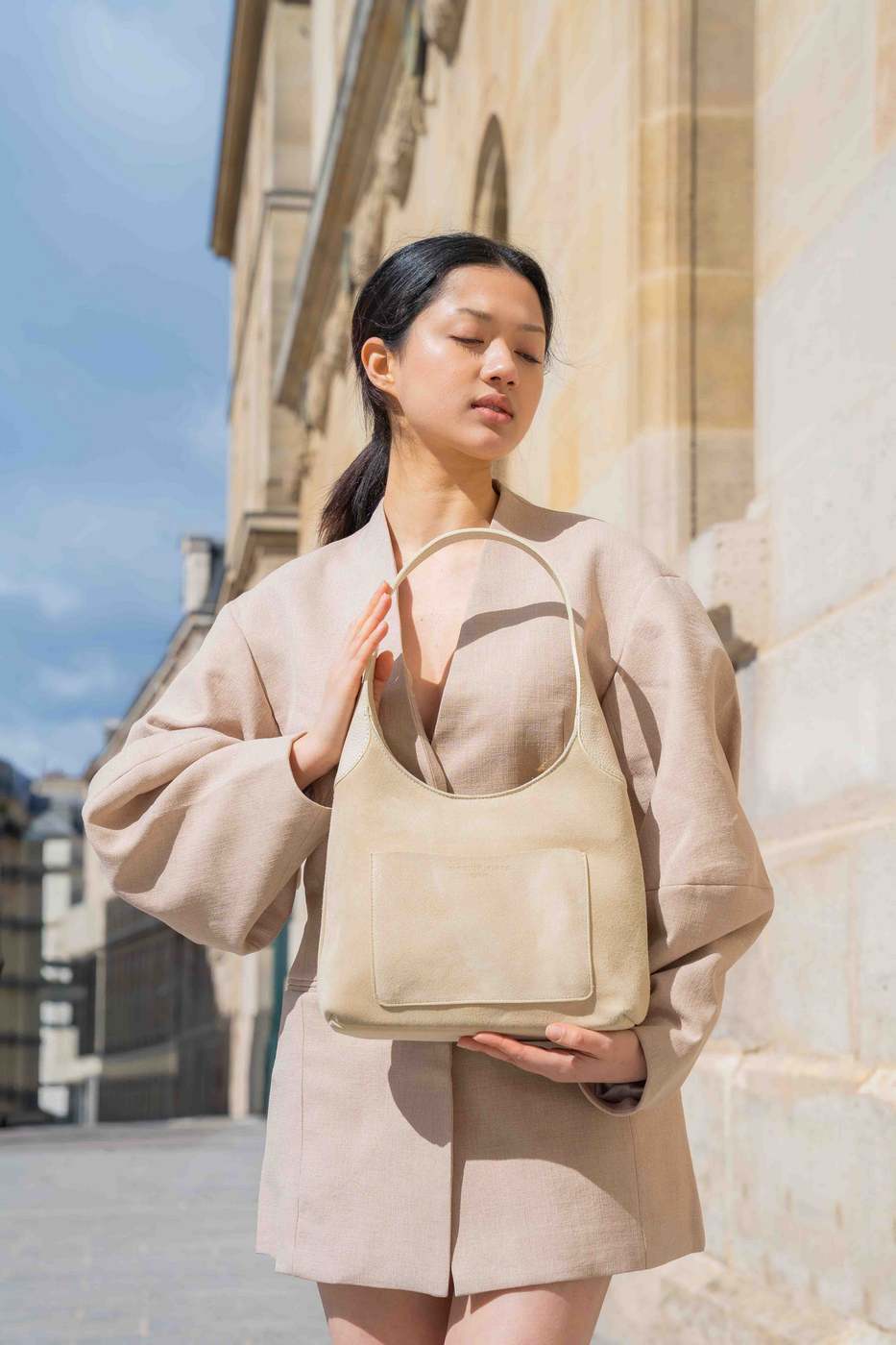 Sac Porte Epaule Calma - Blanc Casse