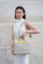 Bolso Bandolera Capri - Blanco Roto / Amarillo