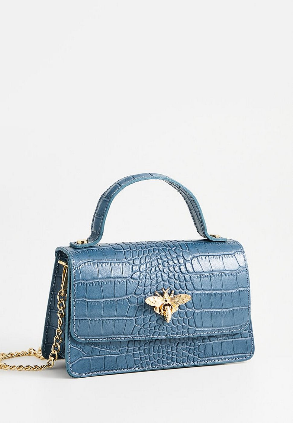 Sac À Main Lily Croco - Bleu