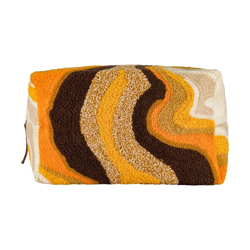 Trousse De Toilette À Motifs Brodés - Jaune