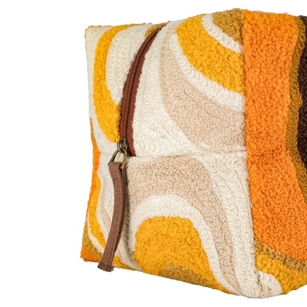 Trousse De Toilette À Motifs Brodés - Jaune